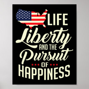 Póster La Libertad De Vida De Estados Unidos Y La Búsqued