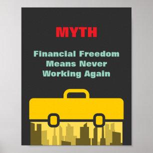 Póster La libertad financiera significa que nunca más fun