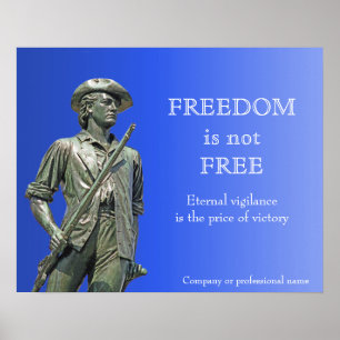 Póster La libertad no es gratis - estatua del Minuteman