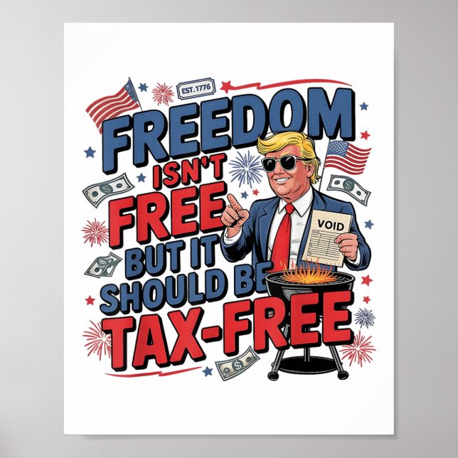 Póster La libertad no es libre, pero debería ser graciosa (Frente)