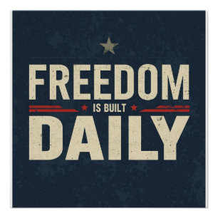 Póster La Libertad se Construye Diariamente   Motivación 