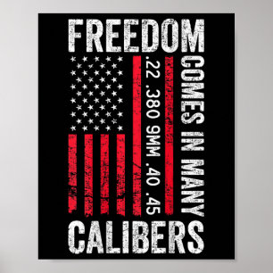 Póster La libertad viene en muchos calibres - divertido a