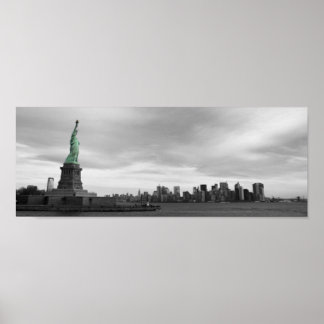 Póster La libertad y el horizonte de la NY