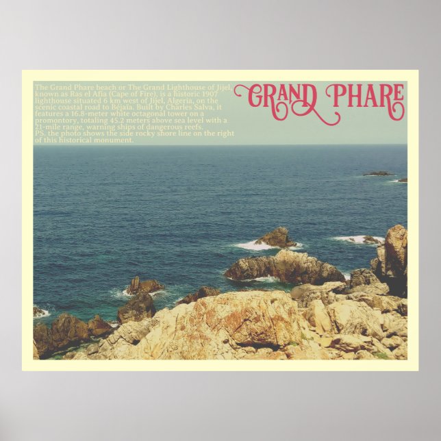 Póster La línea de costa de la playa del Grand Phare Jije (Frente)