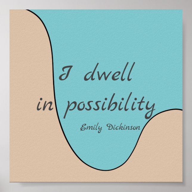 Póster La literatura inspiradora Dickinson cita lo modern (Frente)