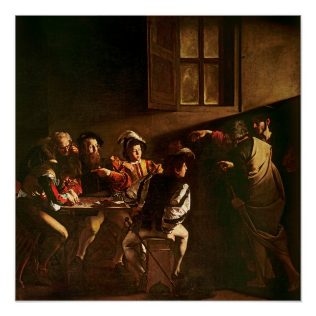 Póster La llamada de San Mateo, c.1598-1601 (Anverso)