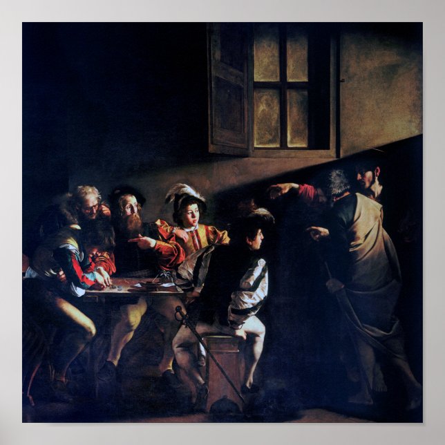 Póster La llamada de San Mateo, Caravaggio (Frente)