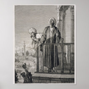 Póster La llamada del almuecín al rezo, siglo XIX