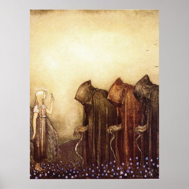 Póster “La llave dorada” Acuarela de John Bauer (Frente)
