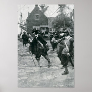 Póster La llegada de estudiantes a Nueva Ámsterdam