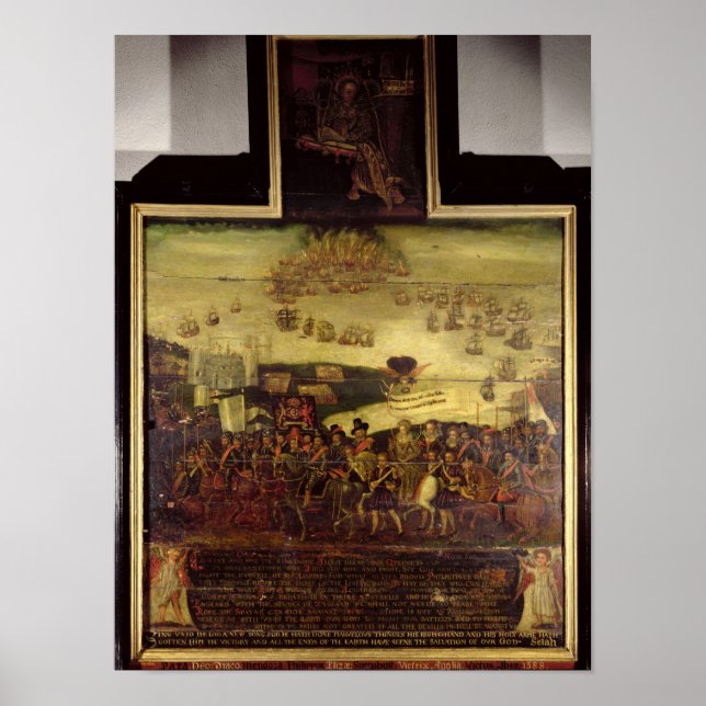 Póster La llegada de la reina Isabel I a Tilbury (Frente)