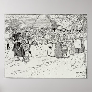 Póster La llegada de las jóvenes en Jamestown