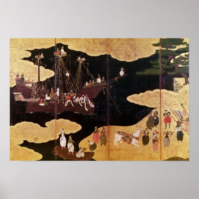 Póster La llegada de los portugueses a Japón 2 (Frente)