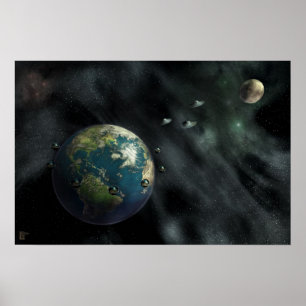 Póster La llegada - sci fi, espacio, tierra,