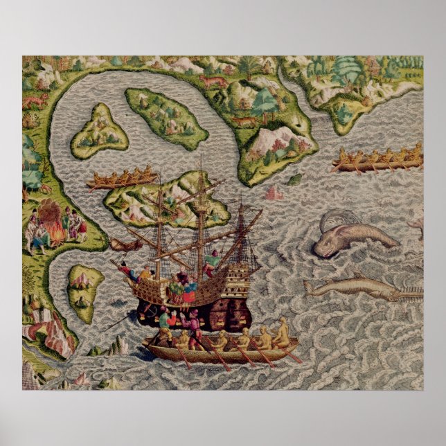 Póster La llegada y el desembarque (Frente)