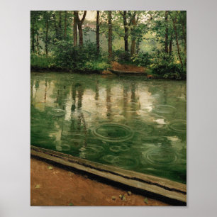 Póster La lluvia de Yerres Gustave Caillebotte