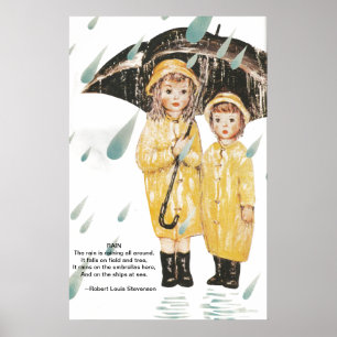 Póster La lluvia está lloviendo