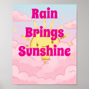 Póster La lluvia trae Poster motivacional del sol