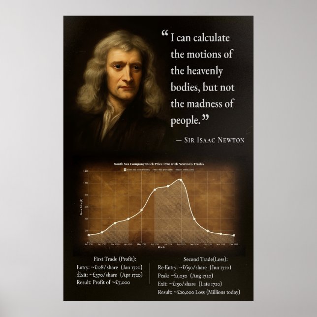 Póster La locura de Newton - Genio se enfrenta a la grave (Frente)