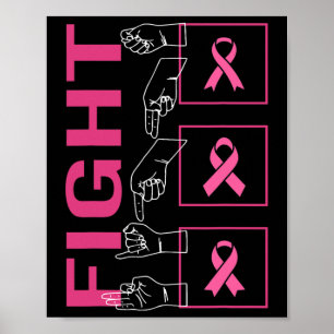 Póster La lucha contra el cáncer contra el guerrero de la
