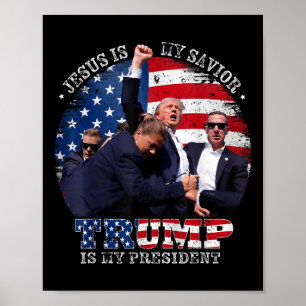 Póster La lucha de Donald Trump contra Jesús es mi salvad