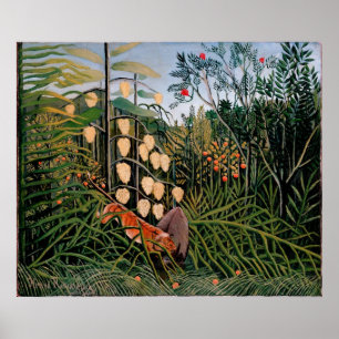 Póster La lucha de Rousseau entre el tigre y el toro (190