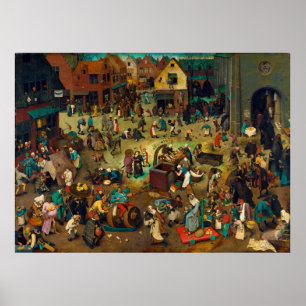 Póster La lucha entre el carnaval y la Cuaresma (1559)