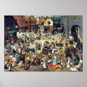 Póster La lucha entre el carnaval y la Cuaresma, Bruegel