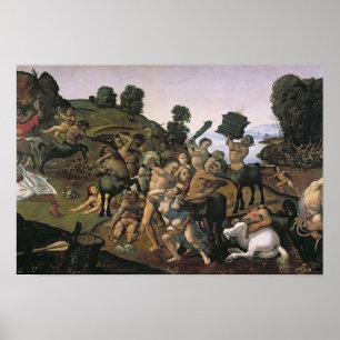 Póster La lucha entre los lapiths y los Centauros