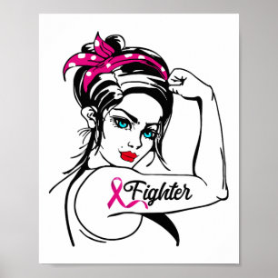 Póster La luchadora Rosie The Riveter Breast Cancer Aware