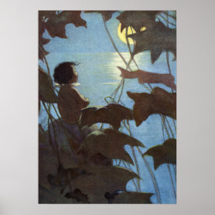 Póster La luna amarilla amplia de Jessie Willcox Smith