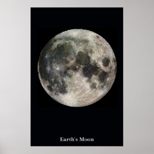 Póster La luna en un campo del negro