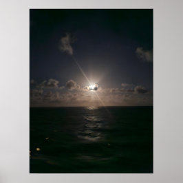 Póster La luna llena en el mar