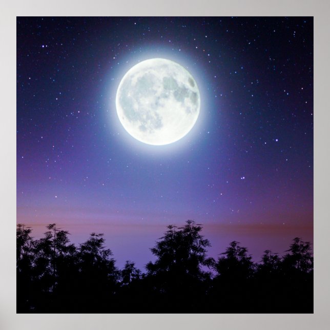 Póster la luna sobre el bosque (Frente)