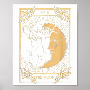 Póster La luna Tarot Xvii inspiró al gato negro Gorra de 