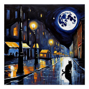 Póster La Luna y El Gato