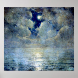 Póster La luz de la luna a través de las nubes