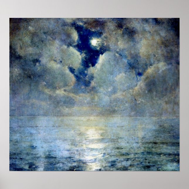 Póster La luz de la luna a través de las nubes (Frente)