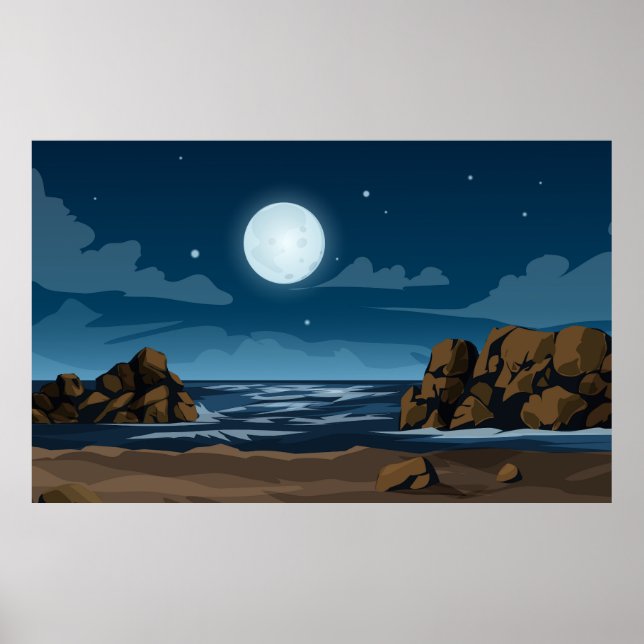 Póster La luz de la luna en la playa (Frente)