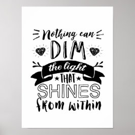 Póster La luz de las citas inspiradoras brilla desde aden