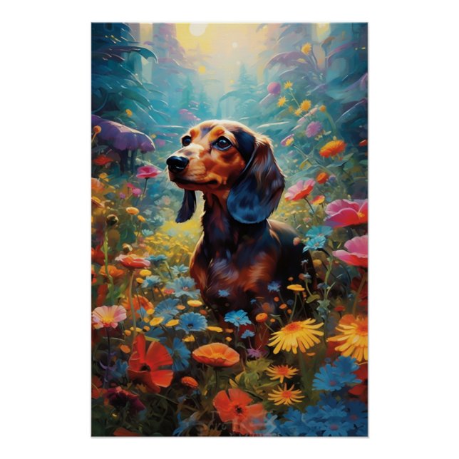 Póster La luz del jardín de Dachshund (Anverso)