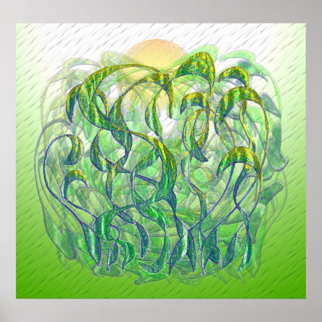 Póster La luz del sol en la hierba húmeda (Frente)