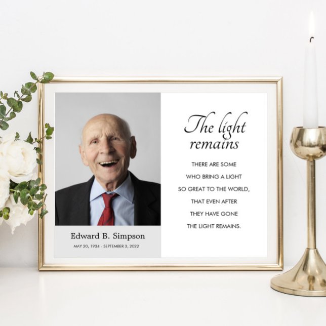 Póster La luz sigue siendo poema conmemorativo funerario  (Subido por el creador)