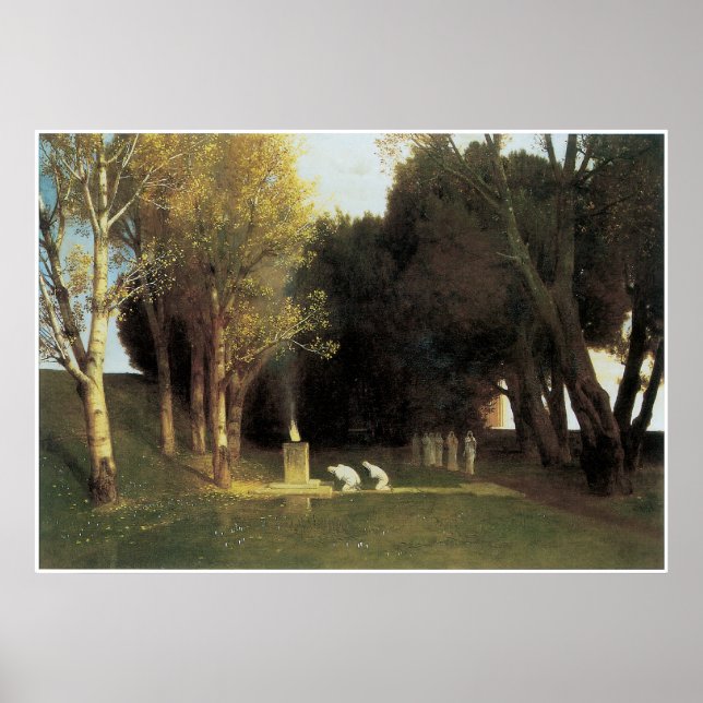 Póster La Madera Sagrada, 1882, Arnold Bocklin (Frente)