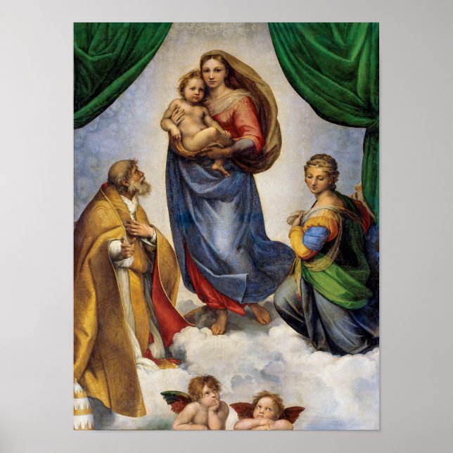 Póster La Madonna Sixtina | Rafael | (Frente)
