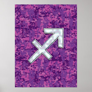 Póster La madre de la perla sagitario símbolo Fuchsia Cam