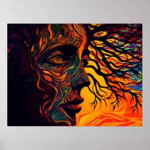 Póster La Madre Tierra como un árbol