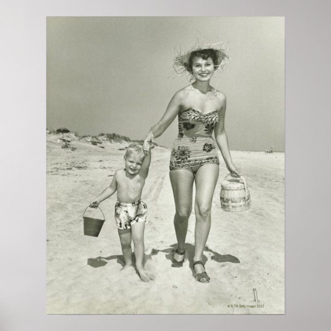 Póster La madre y el hijo caminando (Frente)