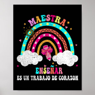 Póster La Maestra Maestra Bilingüe de Español para Mujere