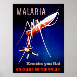 Póster La malaria vintage te golpea a ti